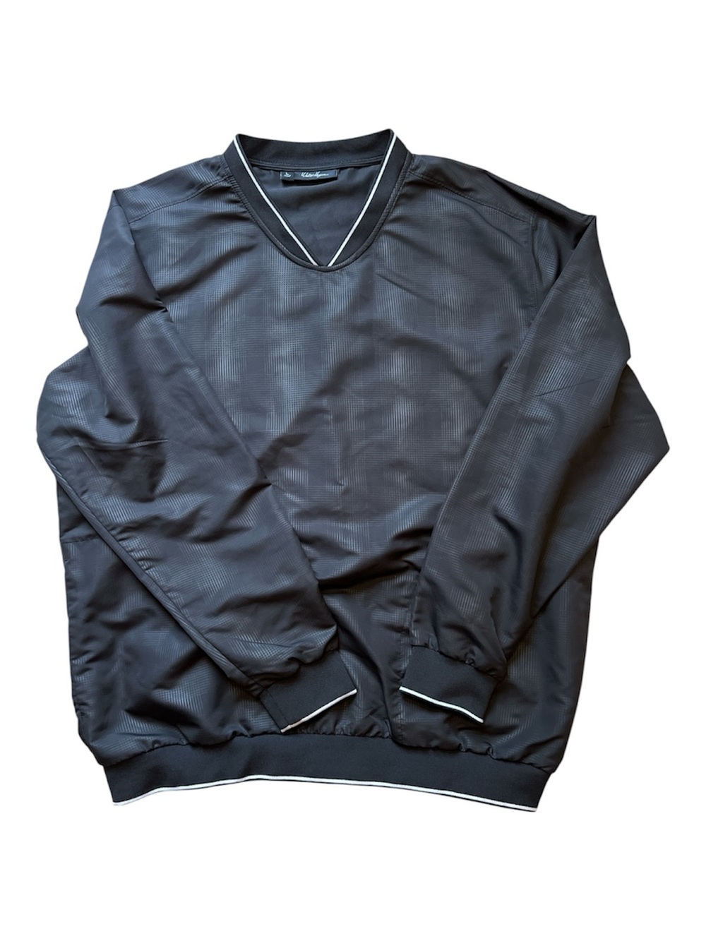 Walter Hagen Men’s Size L Black V-Neck Long Sleeve Golf Windshirt Pullover